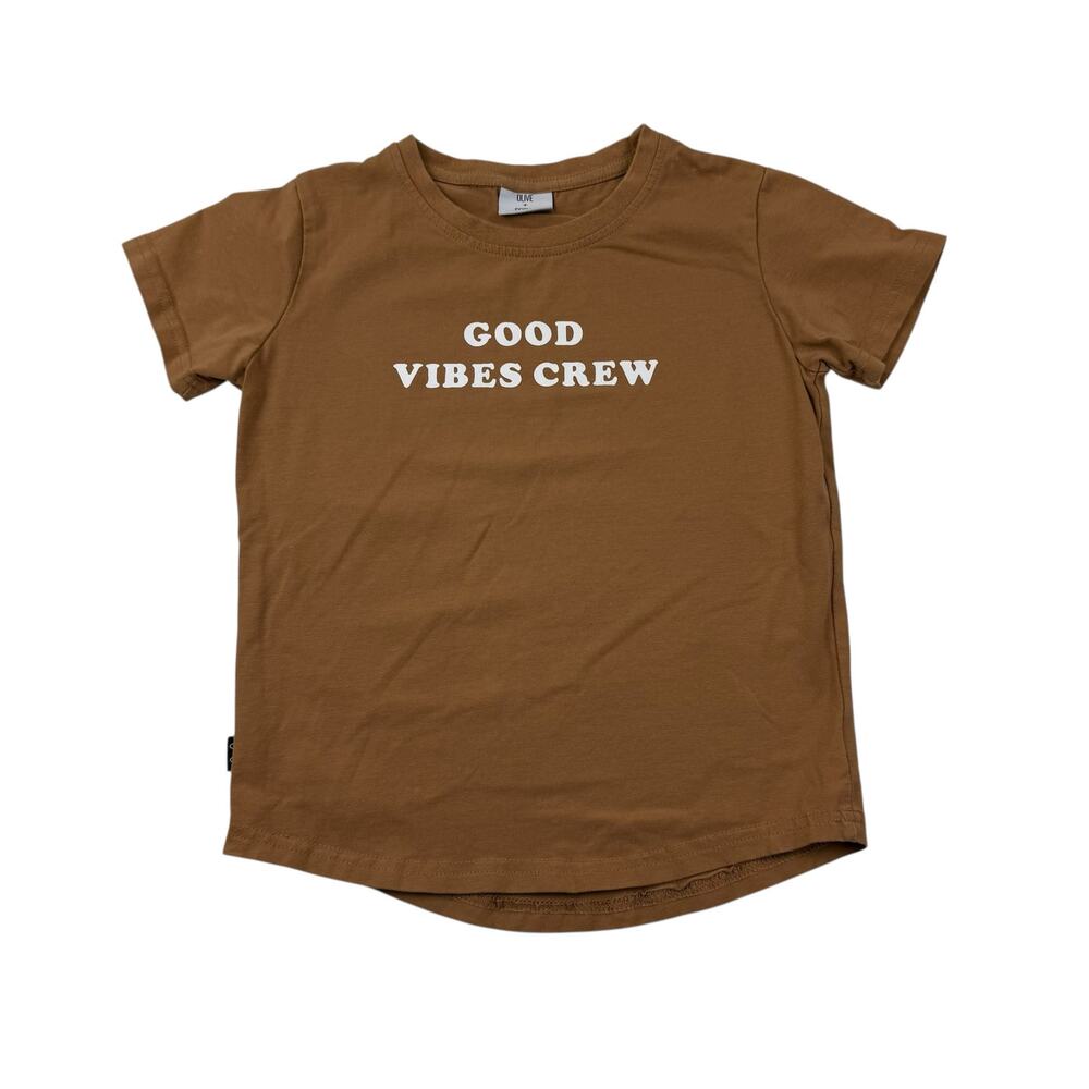 Olive + Scout Neutral Good Vibes Crew Tee, 4T